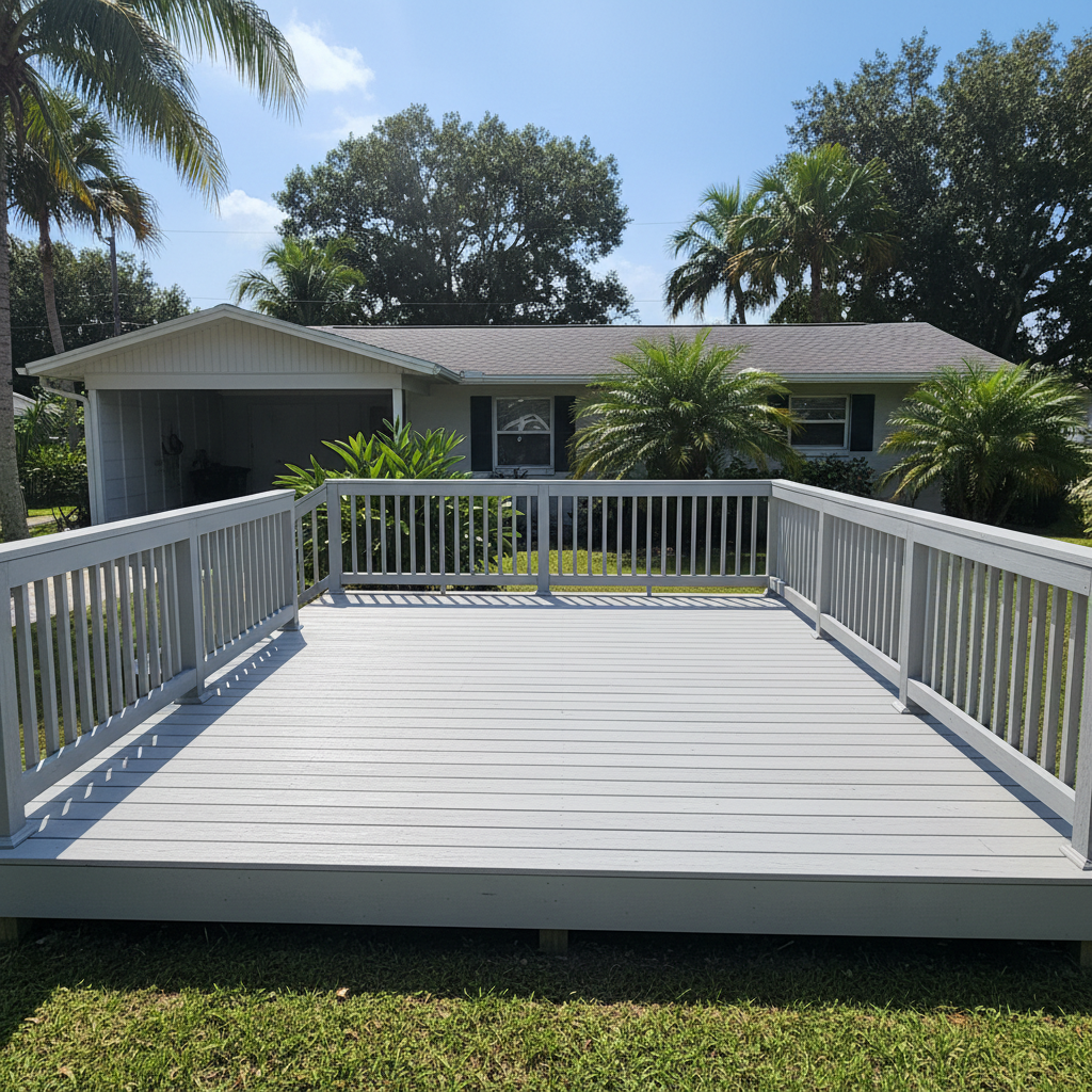 Nova Deck Co crew working on a home